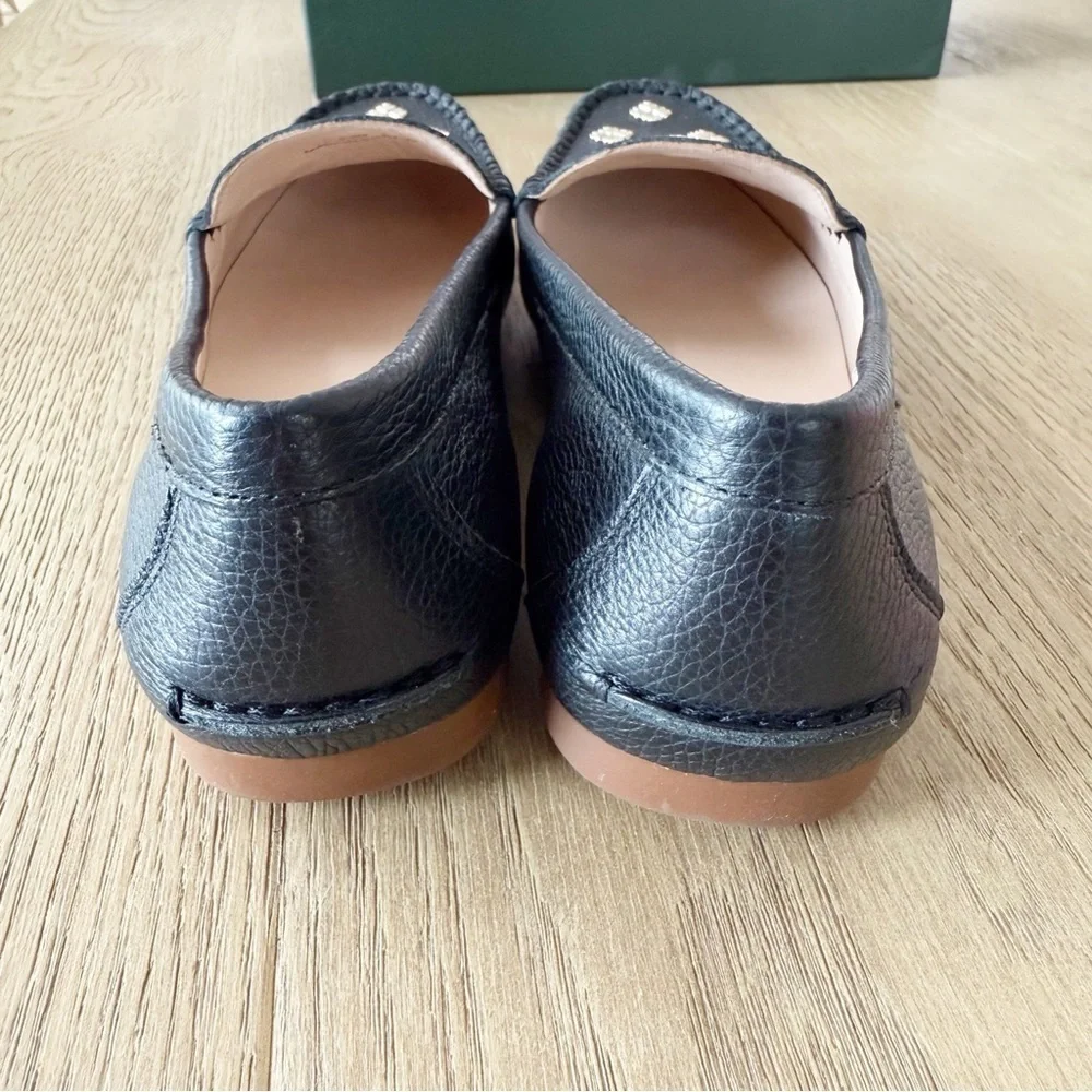 Kate Spade Black Leather Deck Driver Slip On Loafers